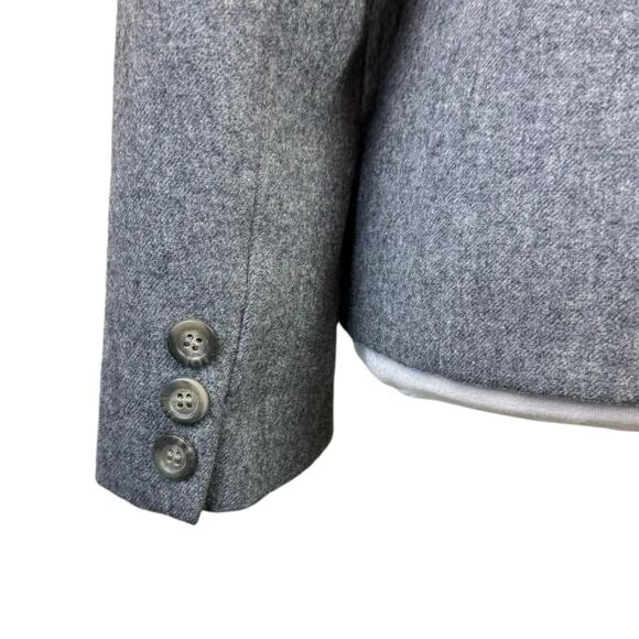 Pendleton Vintage Gray 100% Virgin Wool Single Button Career Blazer Jacket - Picture 7 of 14